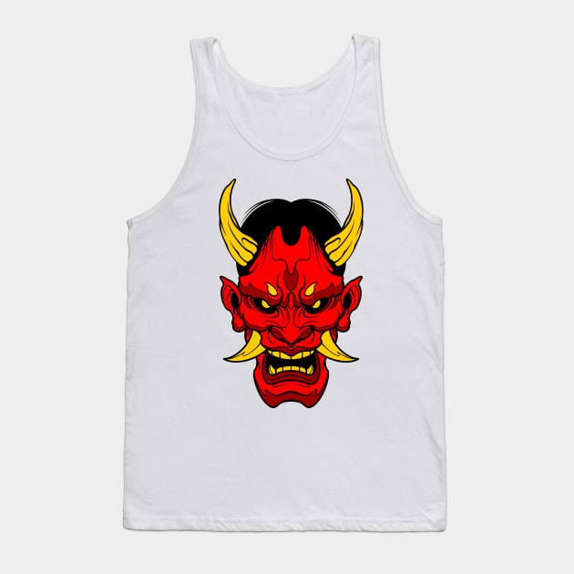 red oni mask golden fang Tank Top by TOSSS LAB ILLUSTRATION